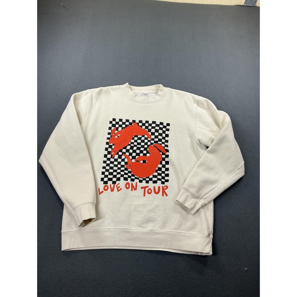 Harry Styles Love on Tour Sweatshirt Mens Large White‎ SoCal Blanks check Bunny